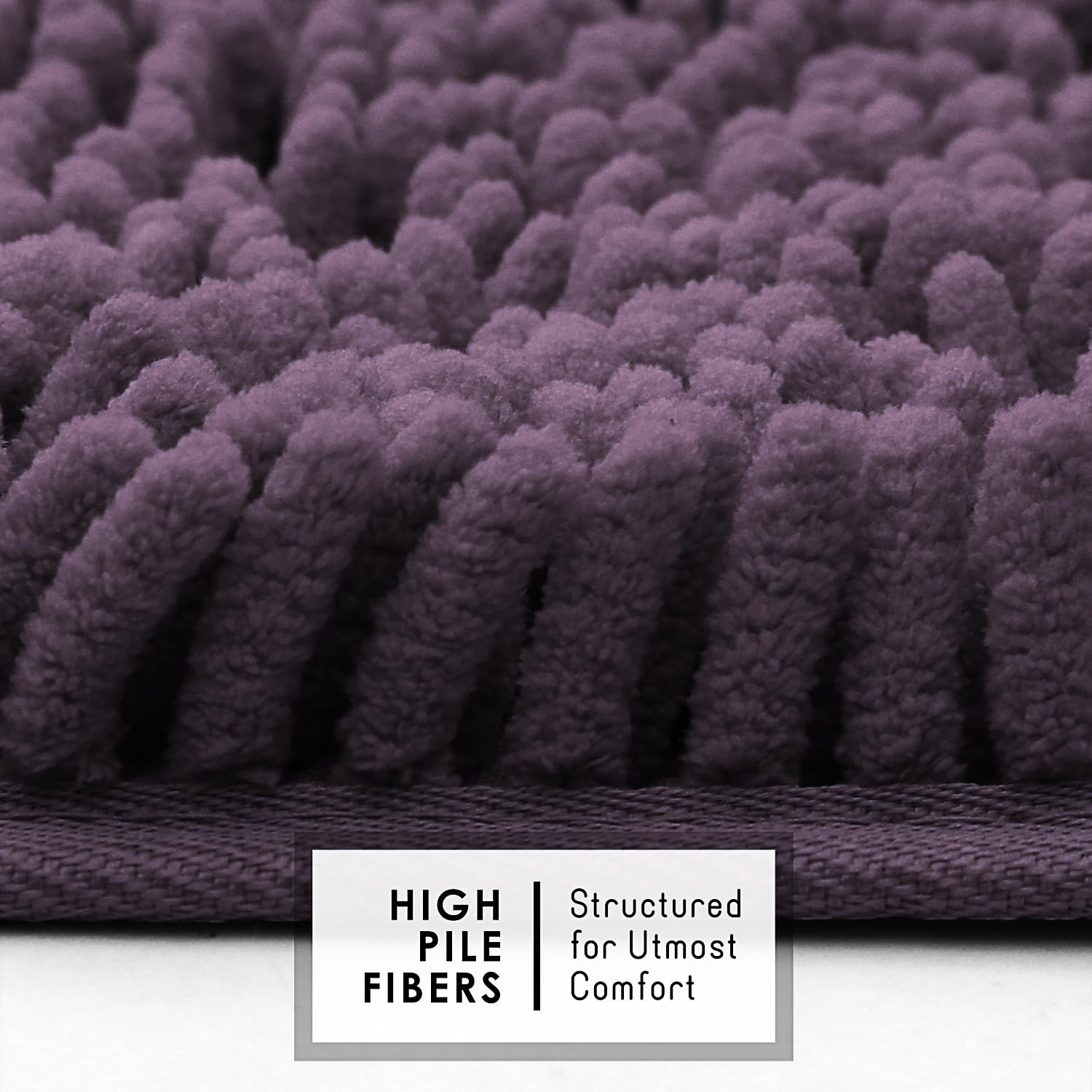 Bathroom Rugs Sets, Chenille Bath Mat Set - Machine Washable Bath Mats for Bathroom Non-Slip Backing Rubber Quick Dry Bathroom Mat