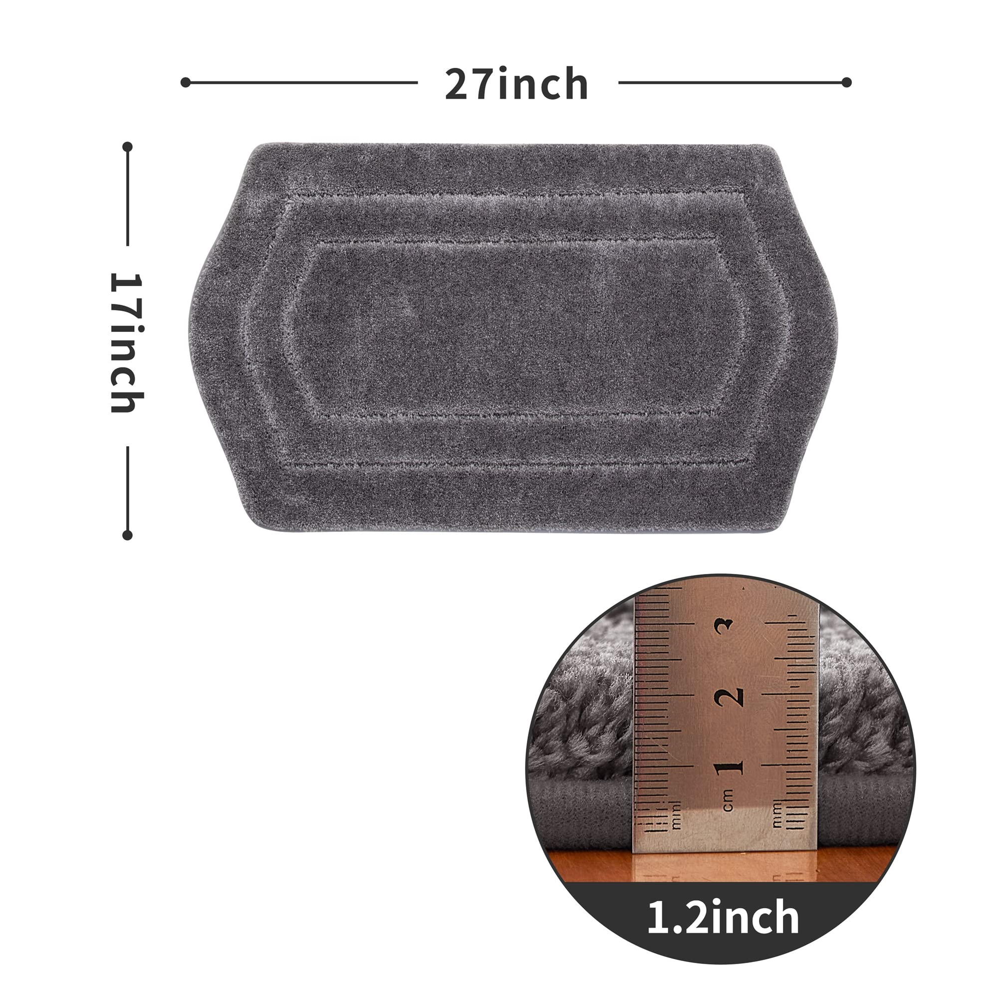 Extra Thick Bath Rugs for Bathroom - Anti-Slip Bath Linen Sets Mats Soft Plush Yarn Shaggy 100% Strong Polyester Living Room Bedroom Floor Water Absorbent Size:17"×27"