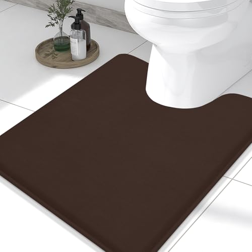 Memory Foam U-Shaped Toilet Bathroom Rugs,Extra Soft Absorbent Non-Slip Contoured Rugs, Machine Washable Contour Bath Mats for Bathroom Toilet