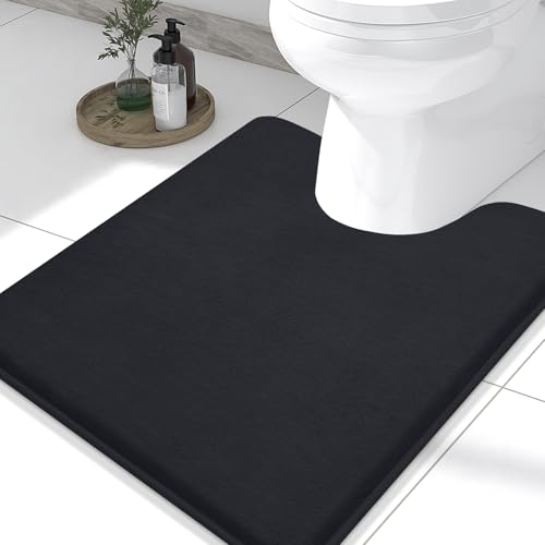 Memory Foam U-Shaped Toilet Bathroom Rugs,Extra Soft Absorbent Non-Slip Contoured Rugs, Machine Washable Contour Bath Mats for Bathroom Toilet