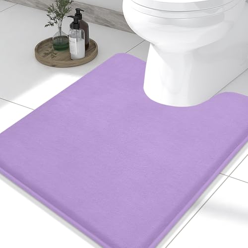 Memory Foam U-Shaped Toilet Bathroom Rugs,Extra Soft Absorbent Non-Slip Contoured Rugs, Machine Washable Contour Bath Mats for Bathroom Toilet