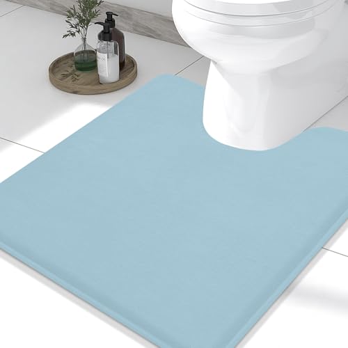Memory Foam U-Shaped Toilet Bathroom Rugs,Extra Soft Absorbent Non-Slip Contoured Rugs, Machine Washable Contour Bath Mats for Bathroom Toilet