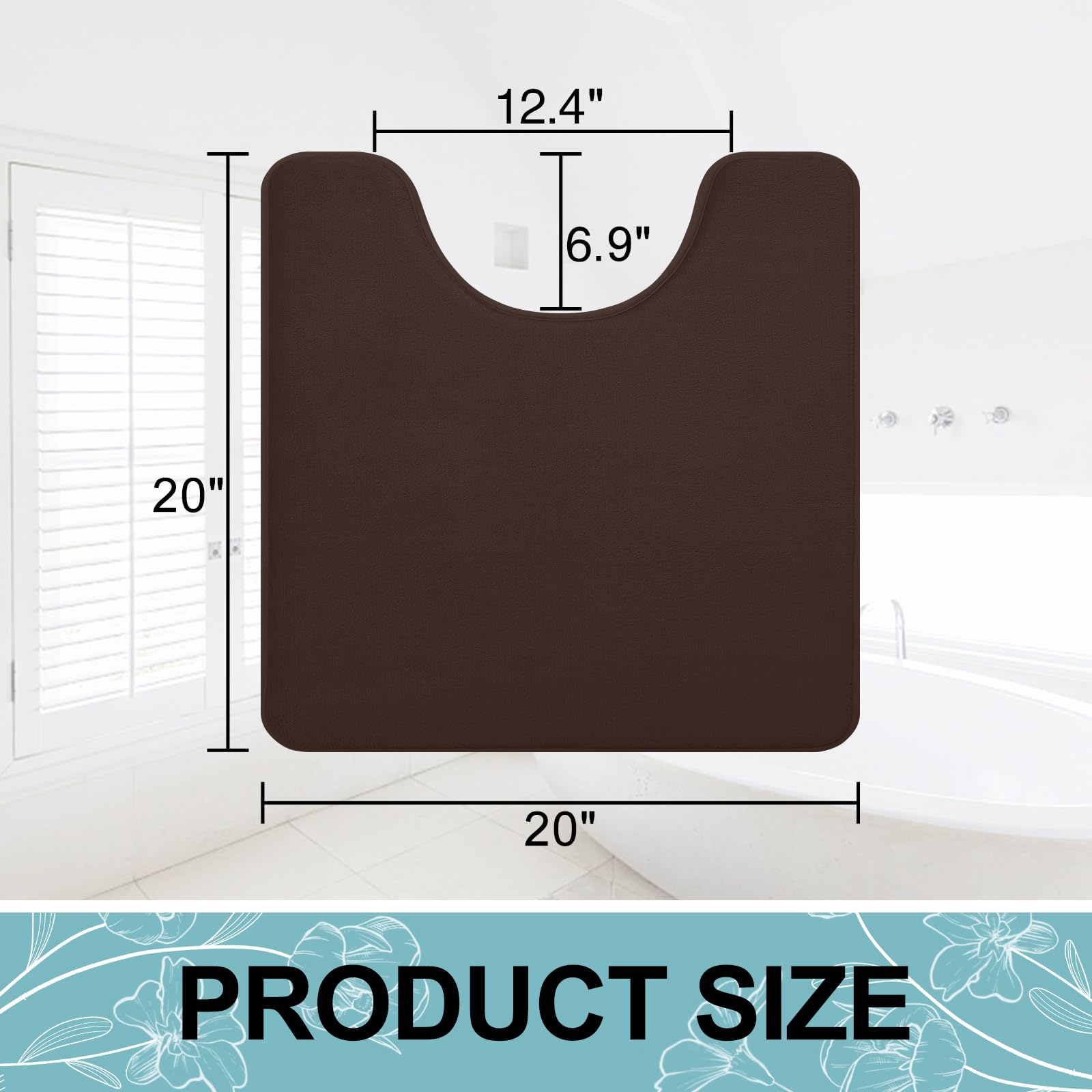 Memory Foam U-Shaped Toilet Bathroom Rugs,Extra Soft Absorbent Non-Slip Contoured Rugs, Machine Washable Contour Bath Mats for Bathroom Toilet