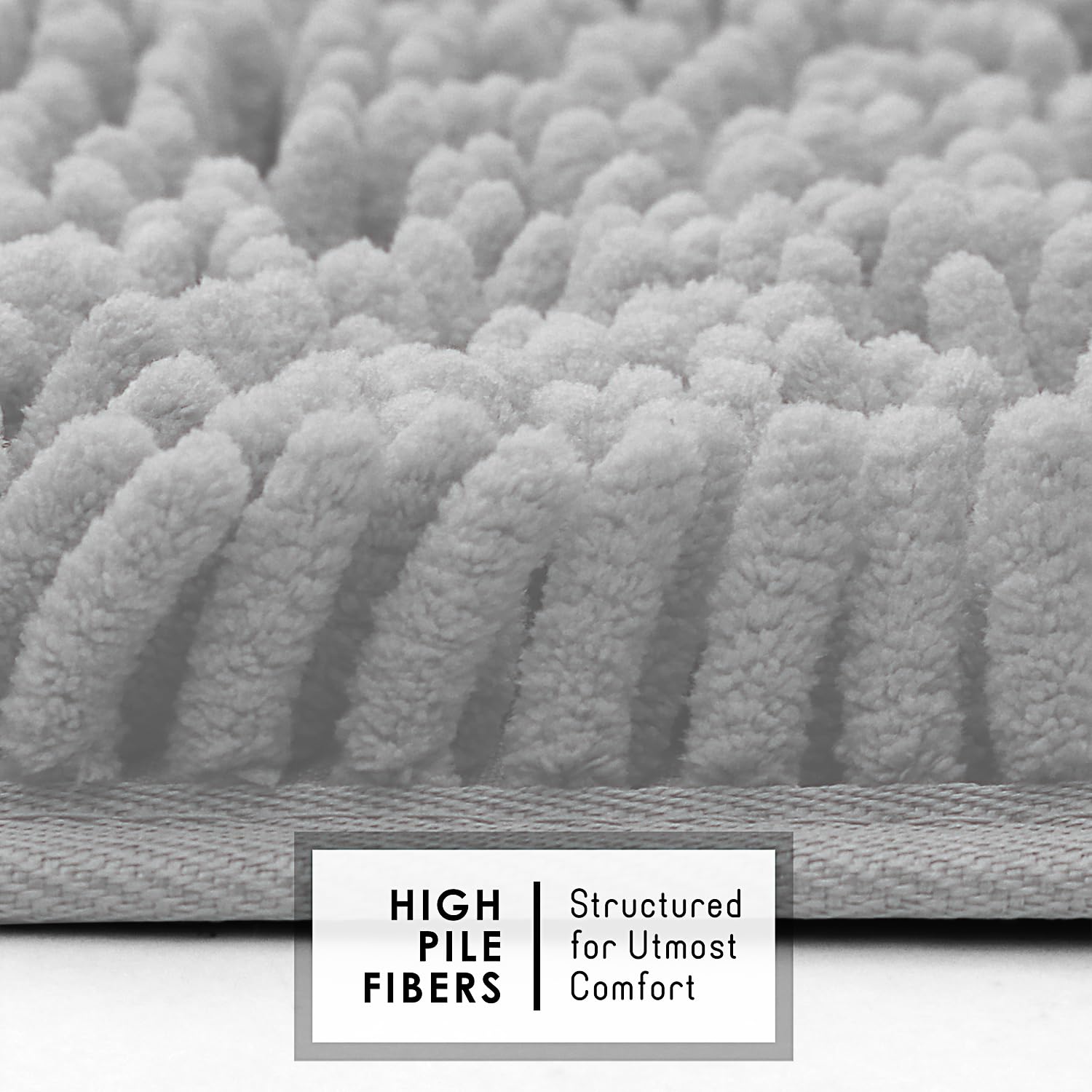 Bathroom Rugs Sets, Chenille Bath Mat Set - Machine Washable Bath Mats for Bathroom Non-Slip Backing Rubber Quick Dry Bathroom Mat