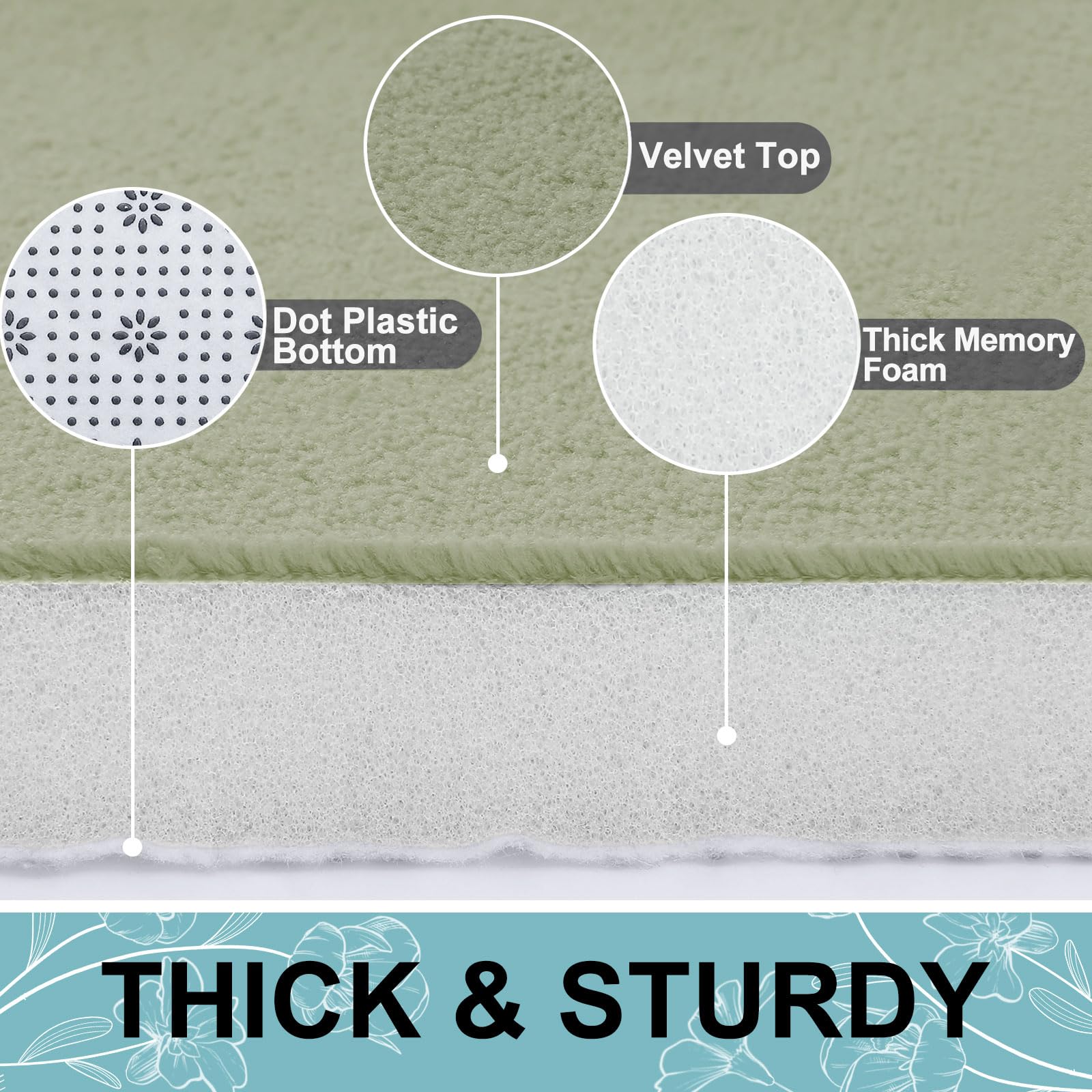 Memory Foam U-Shaped Toilet Bathroom Rugs,Extra Soft Absorbent Non-Slip Contoured Rugs, Machine Washable Contour Bath Mats for Bathroom Toilet