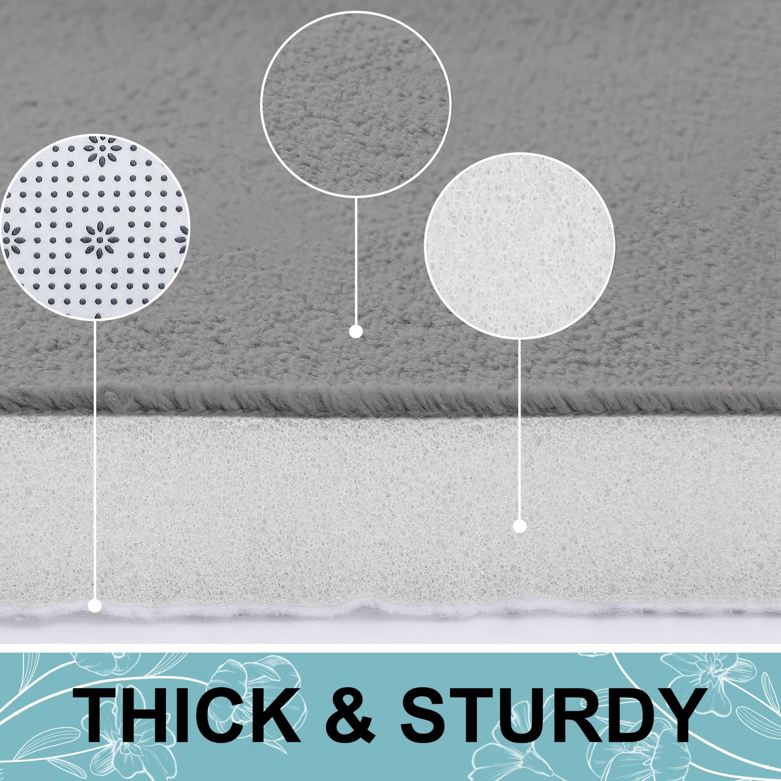 Memory Foam U-Shaped Toilet Bathroom Rugs,Extra Soft Absorbent Non-Slip Contoured Rugs, Machine Washable Contour Bath Mats for Bathroom Toilet