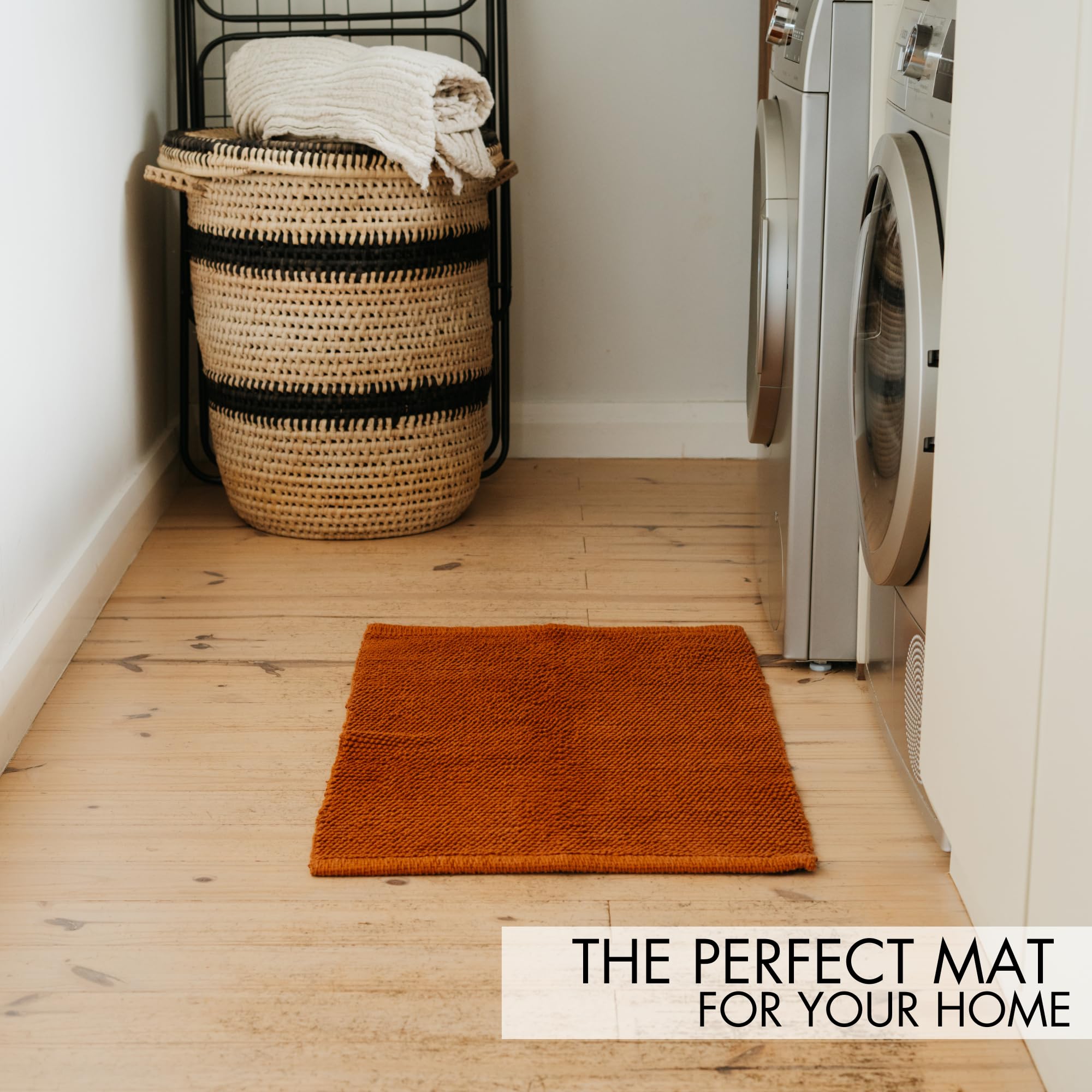 改KIBAGA Beautiful Boho Rug for Your Bathroom - Soft Textured Bath Mat Made of 100% Cotton Fits Perfectly Into Your Home - A Cute, Non-Slip and Absorbent Rug Ideal to Enhance Any Bath/Bedroom Decor