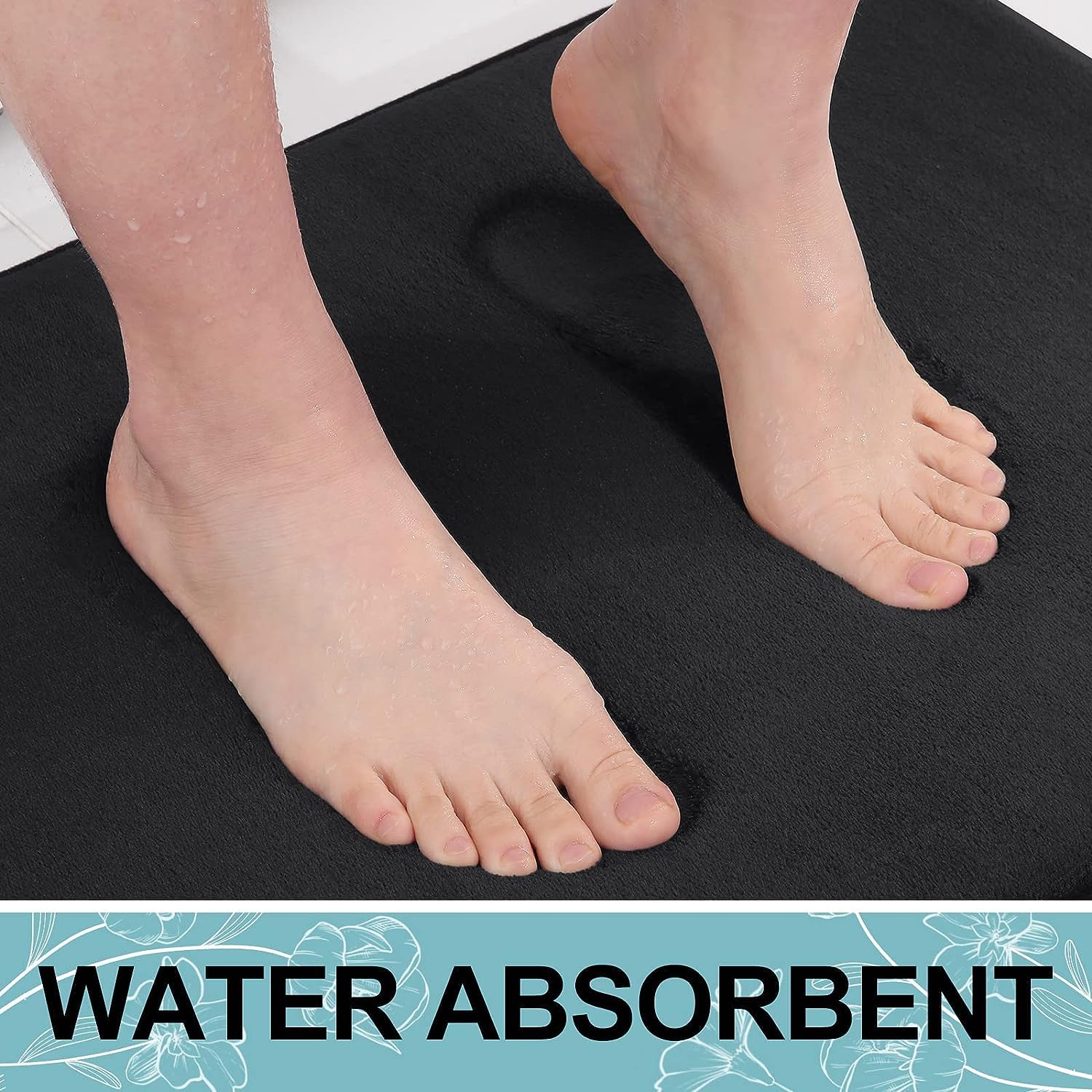 Memory Foam U-Shaped Toilet Bathroom Rugs,Extra Soft Absorbent Non-Slip Contoured Rugs, Machine Washable Contour Bath Mats for Bathroom Toilet