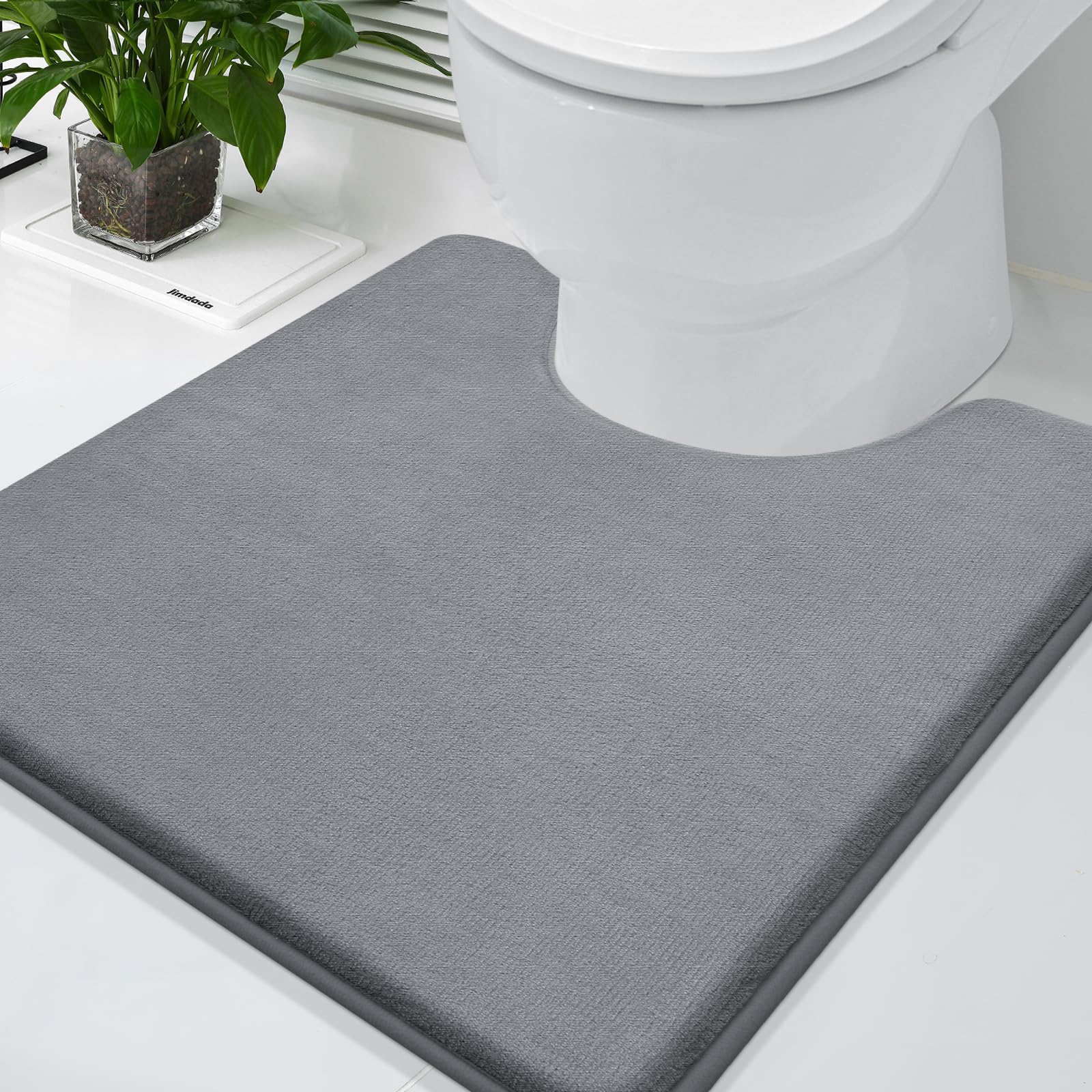 Memory Foam U-Shaped Toilet Bathroom Rugs,Extra Soft Absorbent Non-Slip Contoured Rugs, Machine Washable Contour Bath Mats for Bathroom Toilet
