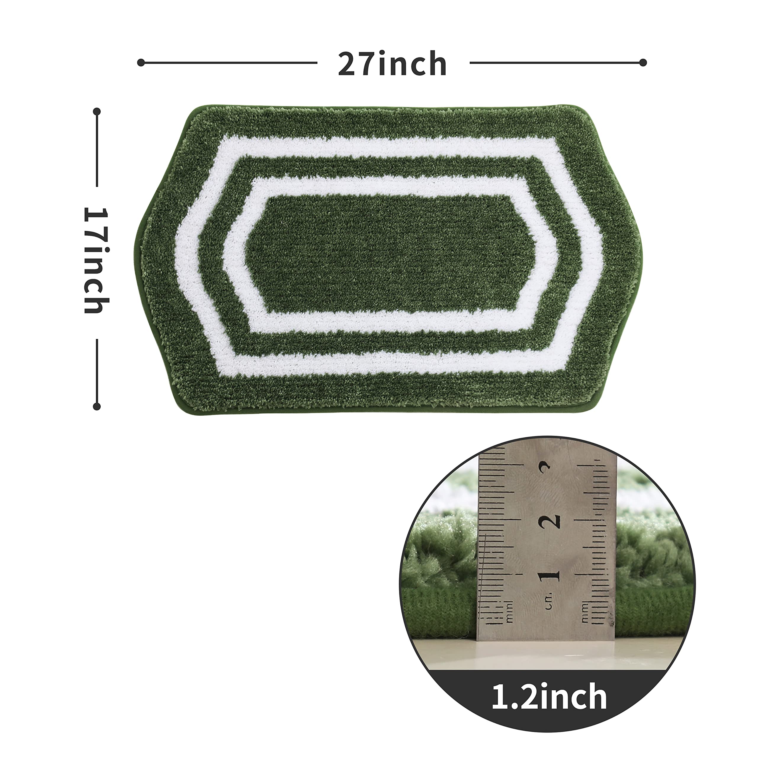 Extra Thick Bath Rugs for Bathroom - Anti-Slip Bath Linen Sets Mats Soft Plush Yarn Shaggy 100% Strong Polyester Living Room Bedroom Floor Water Absorbent Size:17"×27"