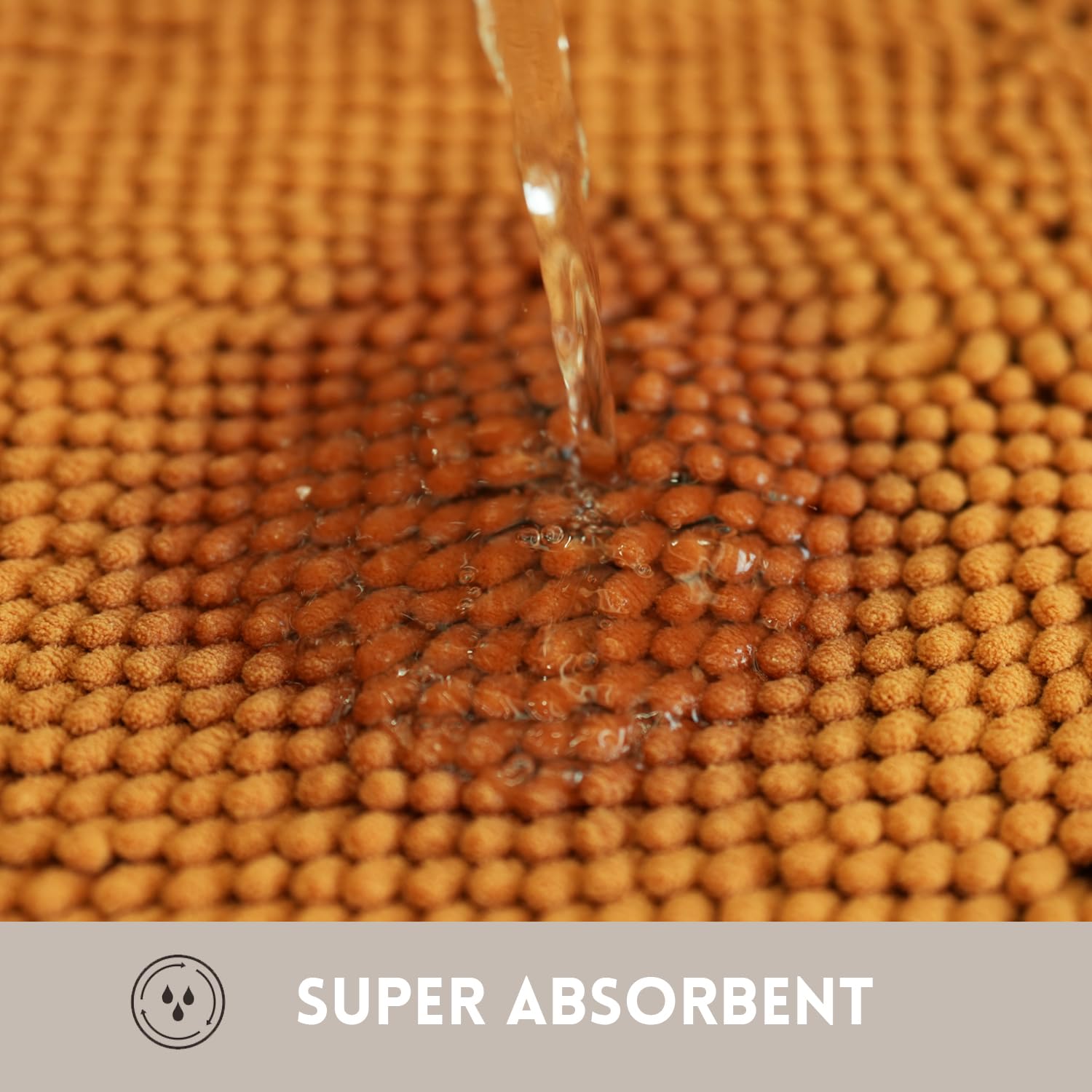 Bathroom Rugs Chenille, Extra Thick and Absorbent, Non-Slip, Machine Washable, Dry Quckily, Soft Cozy Plush, Used Under Shower Bathtub and Sink, Bath mat Sets 2Piece