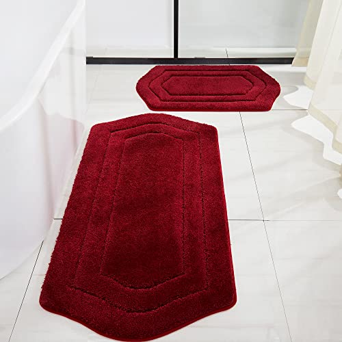 Extra Thick Bath Rugs for Bathroom - Anti-Slip Bath Linen Sets Mats Soft Plush Yarn Shaggy 100% Strong Polyester Living Room Bedroom Floor Water Absorbent Size:17"×27"