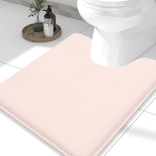 Memory Foam U-Shaped Toilet Bathroom Rugs,Extra Soft Absorbent Non-Slip Contoured Rugs, Machine Washable Contour Bath Mats for Bathroom Toilet