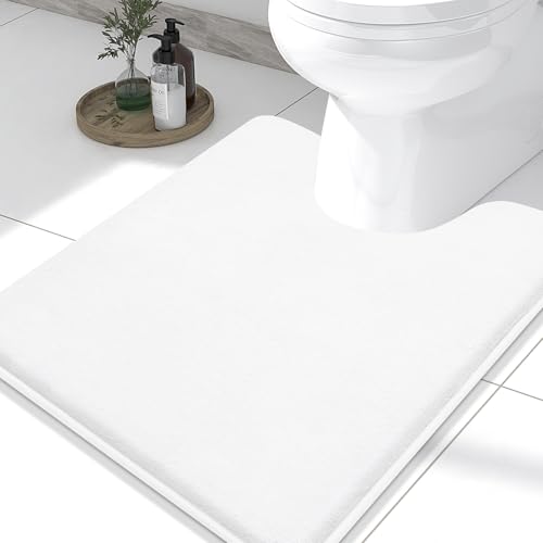 Memory Foam U-Shaped Toilet Bathroom Rugs,Extra Soft Absorbent Non-Slip Contoured Rugs, Machine Washable Contour Bath Mats for Bathroom Toilet