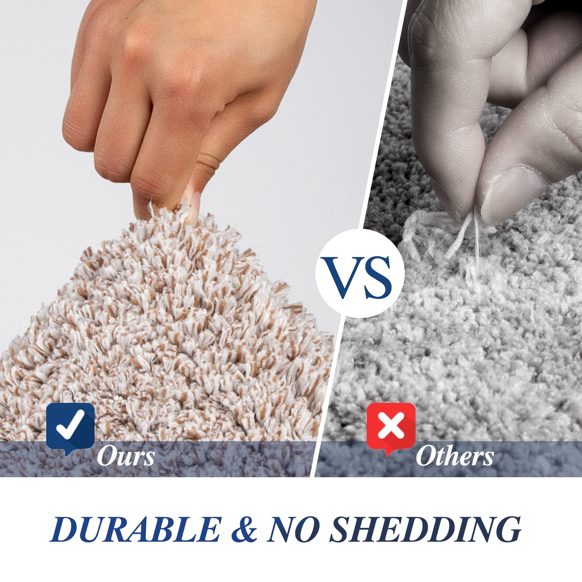 Bathroom Rug Non Slip Bath Mat for Bathroom Water Absorbent Soft Microfiber Shaggy Bathroom Mat Machine Washable Bath Rug for Bathroom Thick Plush Rugs for Shower