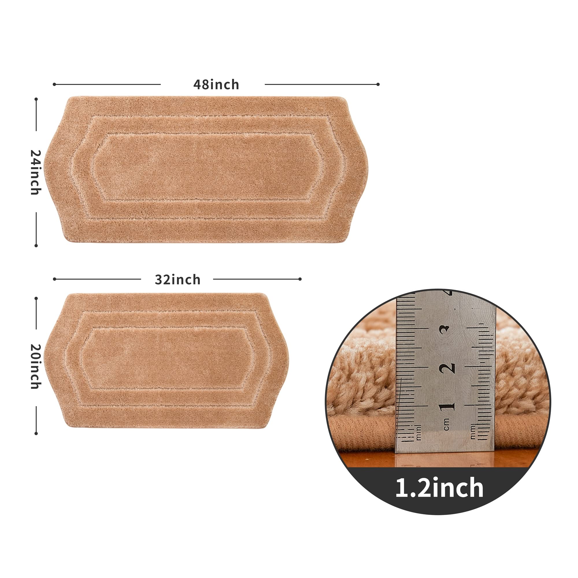 Extra Thick Bath Rugs for Bathroom - Anti-Slip Bath Linen Sets Mats Soft Plush Yarn Shaggy 100% Strong Polyester Living Room Bedroom Floor Water Absorbent Size:17"×27"