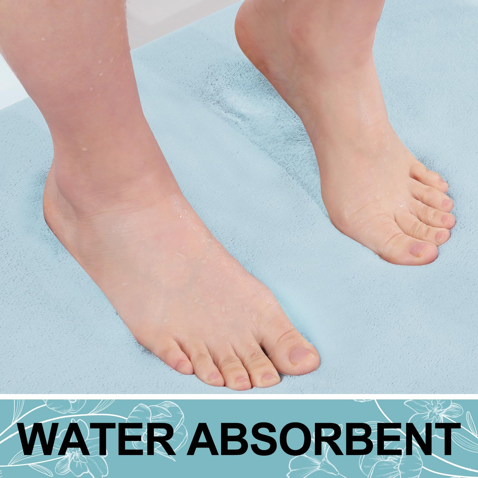 Memory Foam U-Shaped Toilet Bathroom Rugs,Extra Soft Absorbent Non-Slip Contoured Rugs, Machine Washable Contour Bath Mats for Bathroom Toilet