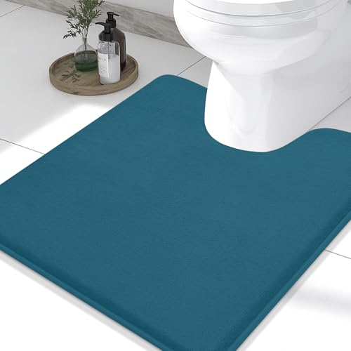Memory Foam U-Shaped Toilet Bathroom Rugs,Extra Soft Absorbent Non-Slip Contoured Rugs, Machine Washable Contour Bath Mats for Bathroom Toilet