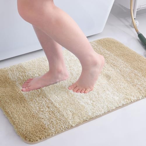 Microfiber Bathroom Rugs, Shaggy Soft and Absorbent, Non-Slip, Thick Plush Machine Washable Dry Bath Mats for Bathroom, Tub and Shower