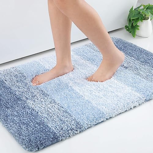 Microfiber Bathroom Rugs, Shaggy Soft and Absorbent, Non-Slip, Thick Plush Machine Washable Dry Bath Mats for Bathroom, Tub and Shower