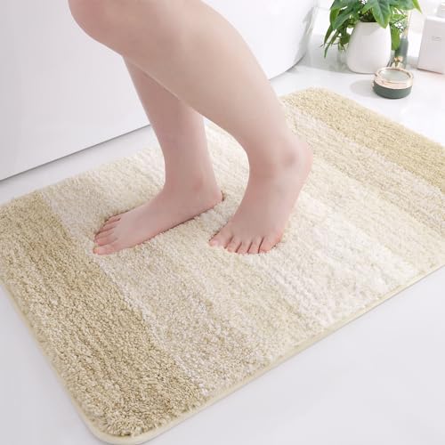 Microfiber Bathroom Rugs, Shaggy Soft and Absorbent, Non-Slip, Thick Plush Machine Washable Dry Bath Mats for Bathroom, Tub and Shower