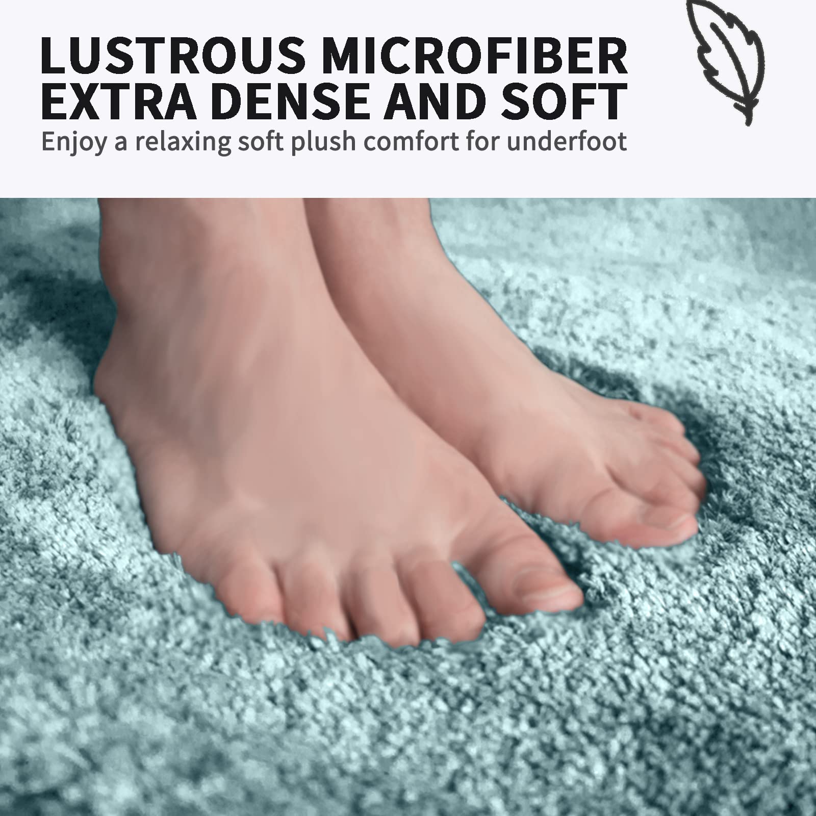 Bathroom Rugs Non-Slip, Soft Shaggy Bath Rugs for Bathroom, Microfiber Bath Mats for Bathroom Floor, Absorbent Plush Bathroom Mats, Machine Washable Bathroom Rug Mat
