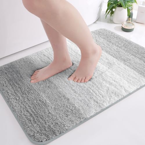 Microfiber Bathroom Rugs, Shaggy Soft and Absorbent, Non-Slip, Thick Plush Machine Washable Dry Bath Mats for Bathroom, Tub and Shower