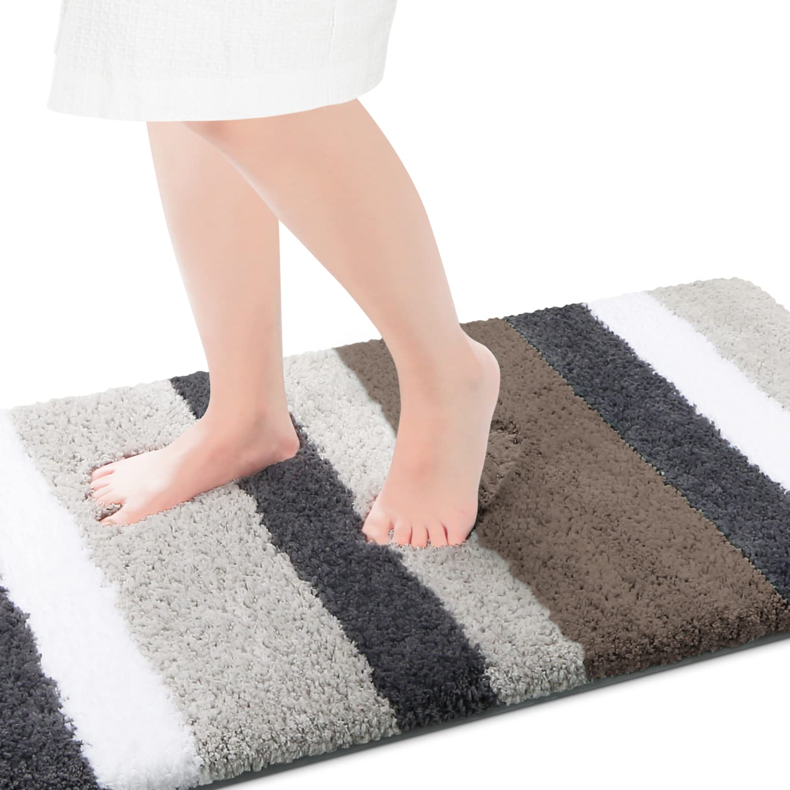Luxury Bathroom Rugs Bath Mat, Non-Slip Fluffy Soft Plush Microfiber, Machine Washable Carpet Quick Dry Ultra Shaggy Mats for Bathroom, Tub and Shower
