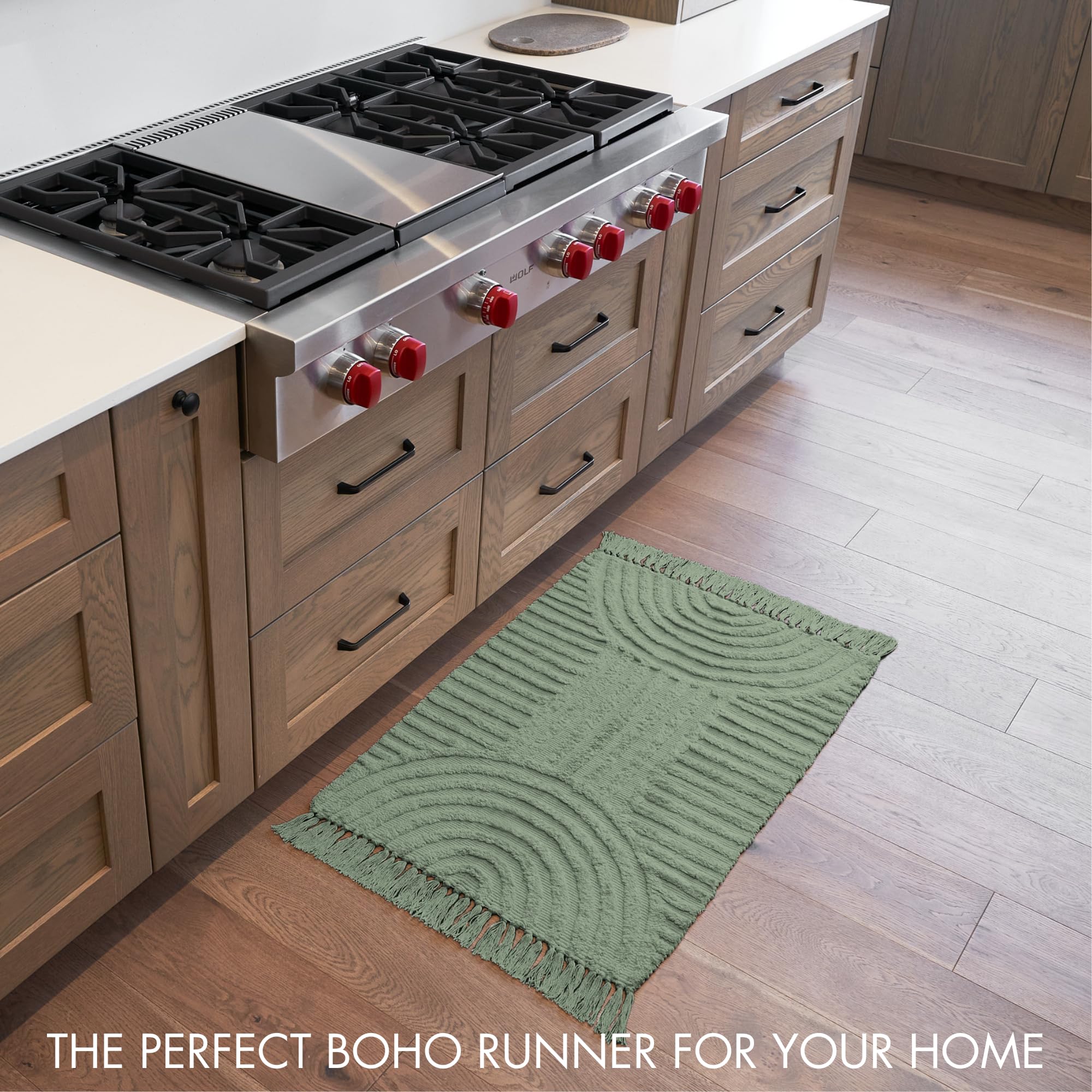 Beautiful Boho Rug with Tassels for Your Bathroom Cotton Rug Fits Perfectly Into Your Bath - Washable, Non-Slip Mat Ideal to Enhance Your Modern Home Decor -Size:2x3 FT