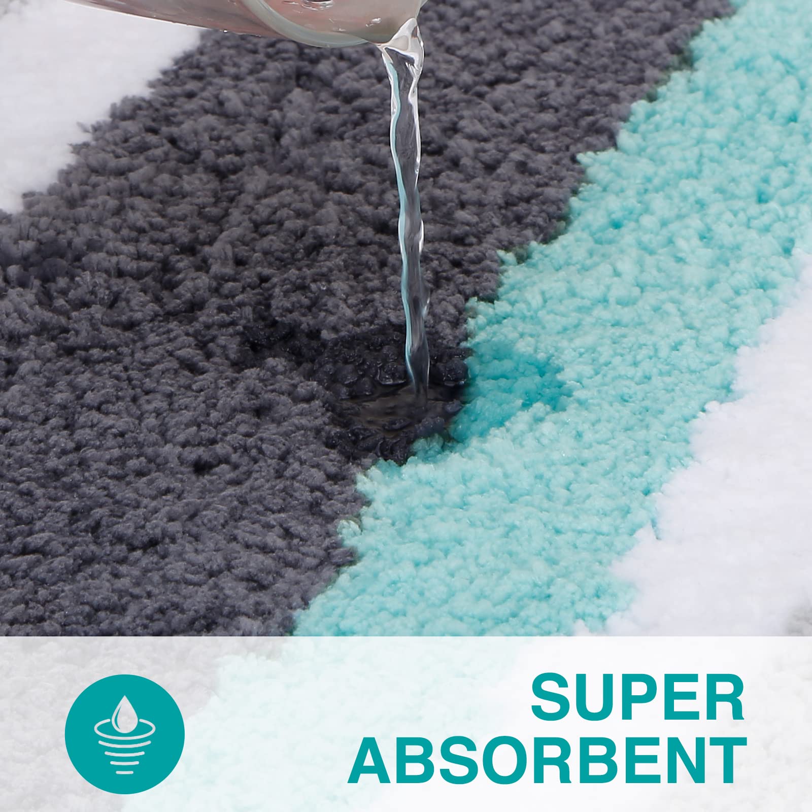 Luxury Bathroom Rugs Bath Mat, Non-Slip Fluffy Soft Plush Microfiber, Machine Washable Carpet Quick Dry Ultra Shaggy Mats for Bathroom, Tub and Shower