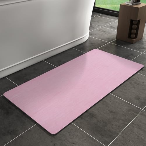 Bath Mat Rug, Rubber Non-Slip Quick Dry Absorbent Thin Bathroom Rugs Fit Under Door Bathroom Floor Mats-Shower Rug for in Front of Bathtub, Sink, Shower Room