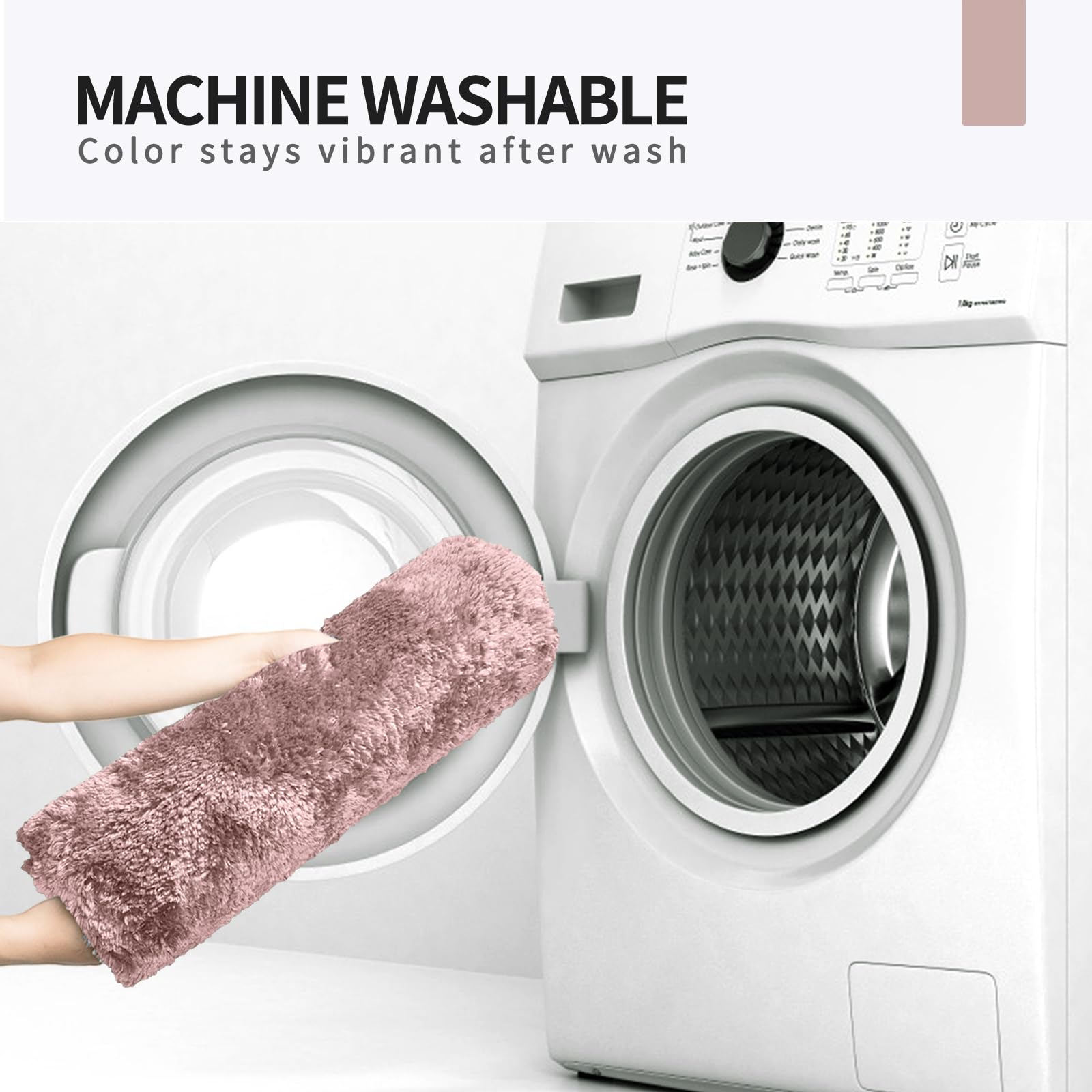 Bathroom Rugs Non-Slip, Soft Shaggy Bath Rugs for Bathroom, Microfiber Bath Mats for Bathroom Floor, Absorbent Plush Bathroom Mats, Machine Washable Bathroom Rug Mat