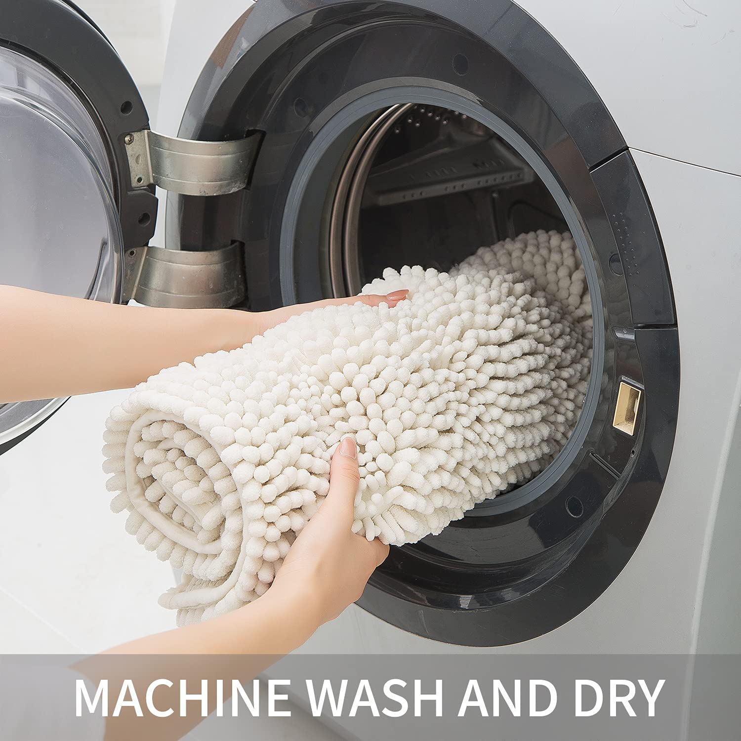 Bath Mats for Bathroom,Thick Soft Chenille Floor Mats,16x24 Inches Non Slip Shower Mats Ultra Water Absorbent Doormat. Size:16" x 24"