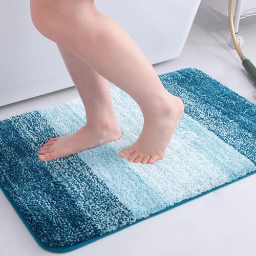 Microfiber Bathroom Rugs, Shaggy Soft and Absorbent, Non-Slip, Thick Plush Machine Washable Dry Bath Mats for Bathroom, Tub and Shower