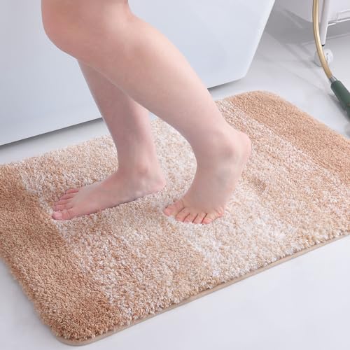 Microfiber Bathroom Rugs, Shaggy Soft and Absorbent, Non-Slip, Thick Plush Machine Washable Dry Bath Mats for Bathroom, Tub and Shower
