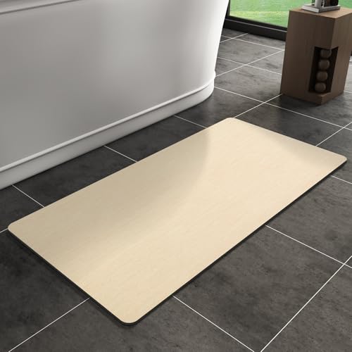 Bath Mat Rug, Rubber Non-Slip Quick Dry Absorbent Thin Bathroom Rugs Fit Under Door Bathroom Floor Mats-Shower Rug for in Front of Bathtub, Sink, Shower Room Size:16"x24"