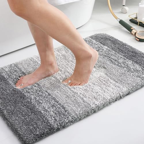 Microfiber Bathroom Rugs, Shaggy Soft and Absorbent, Non-Slip, Thick Plush Machine Washable Dry Bath Mats for Bathroom, Tub and Shower