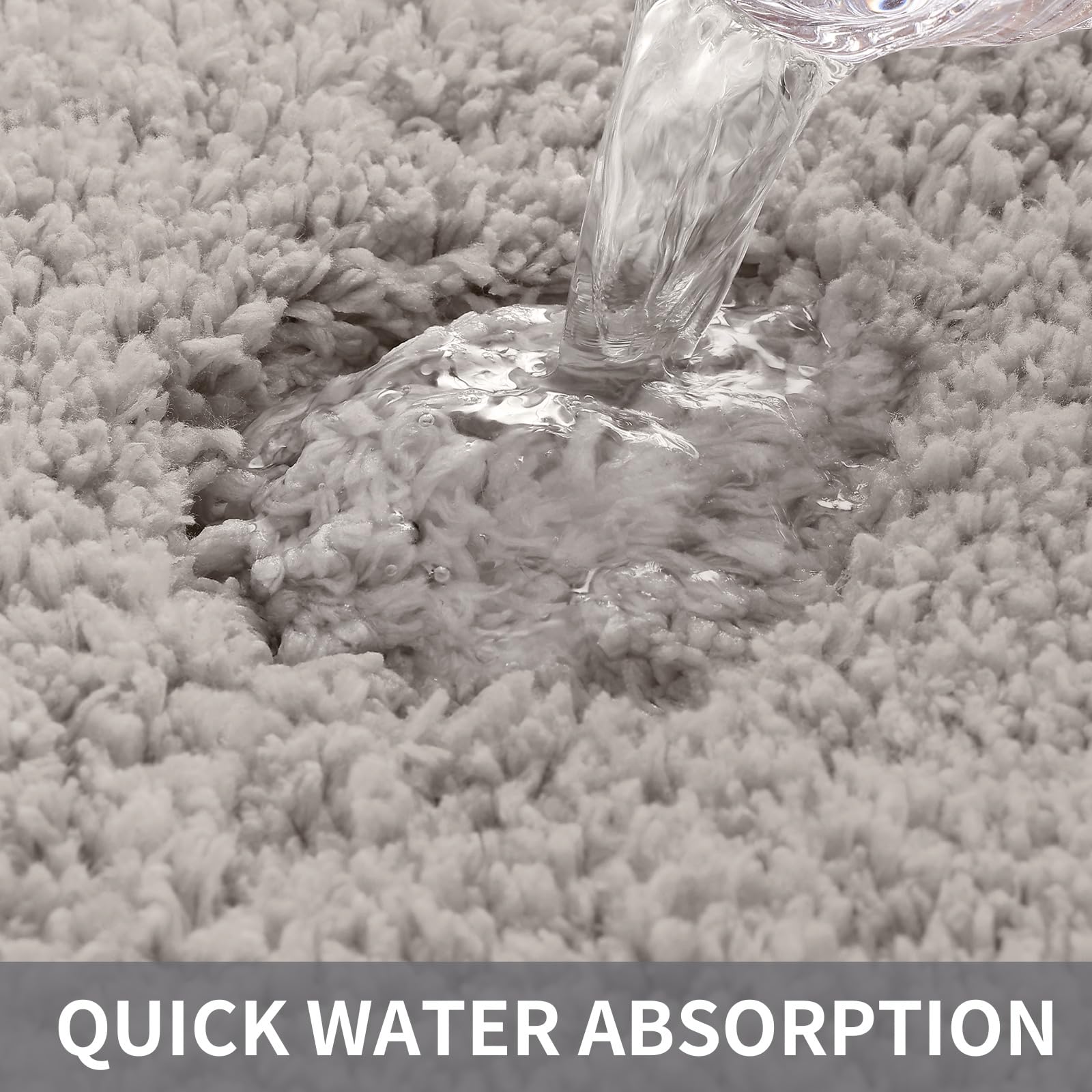 Bathroom Rug Mat, Shaggy Soft and Absorbent Bath Rug, Non Slip, Thick Plush Machine Washable Bath Mat for Bathroom, Shower, and Tub