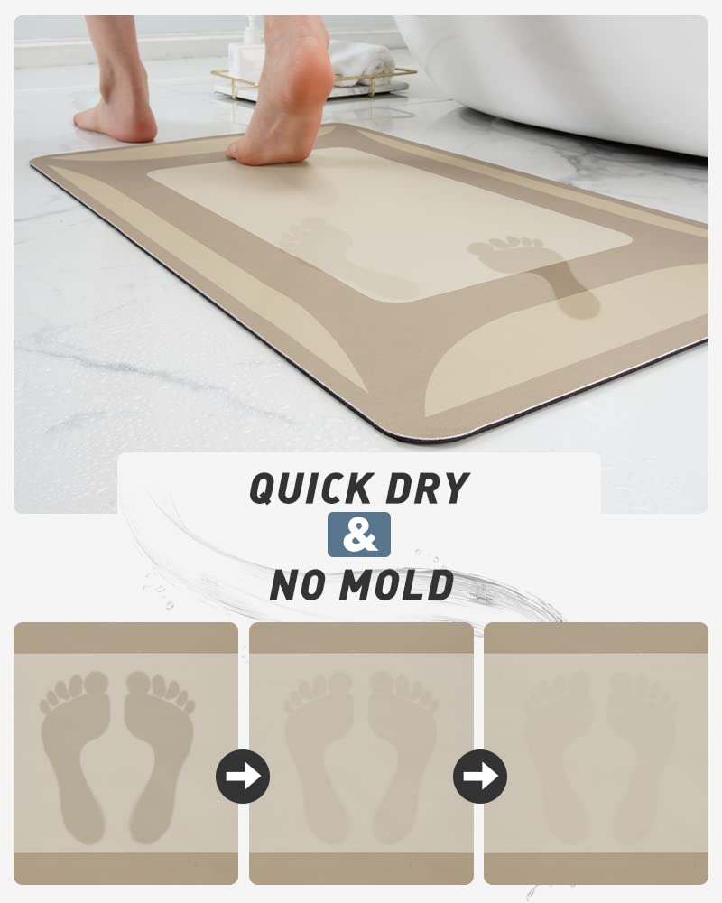 改SIXHOME-Bath Mat Rug-Quick Dry Absorbent Rubber Backed Bathroom Mat Thin Bathroom Rugs Fit Under Door-Bath Mats for Bathroom Floor Mat in Front of Sink-Shower Rug for Bathroom 17"X27.5"