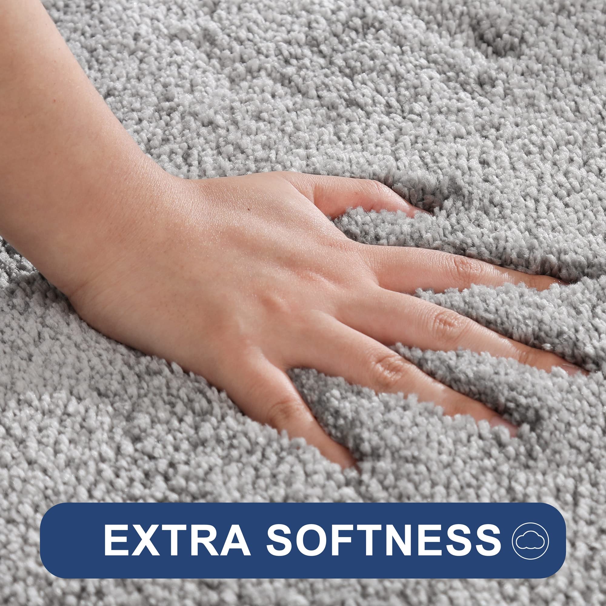Extra Thick Bath Rugs for Bathroom - Anti-Slip Bath Mats Soft Plush Yarn Shaggy 100% Strong Mirco Polyeste Mat Living Room Bedroom Mat Floor Water Absorbent
