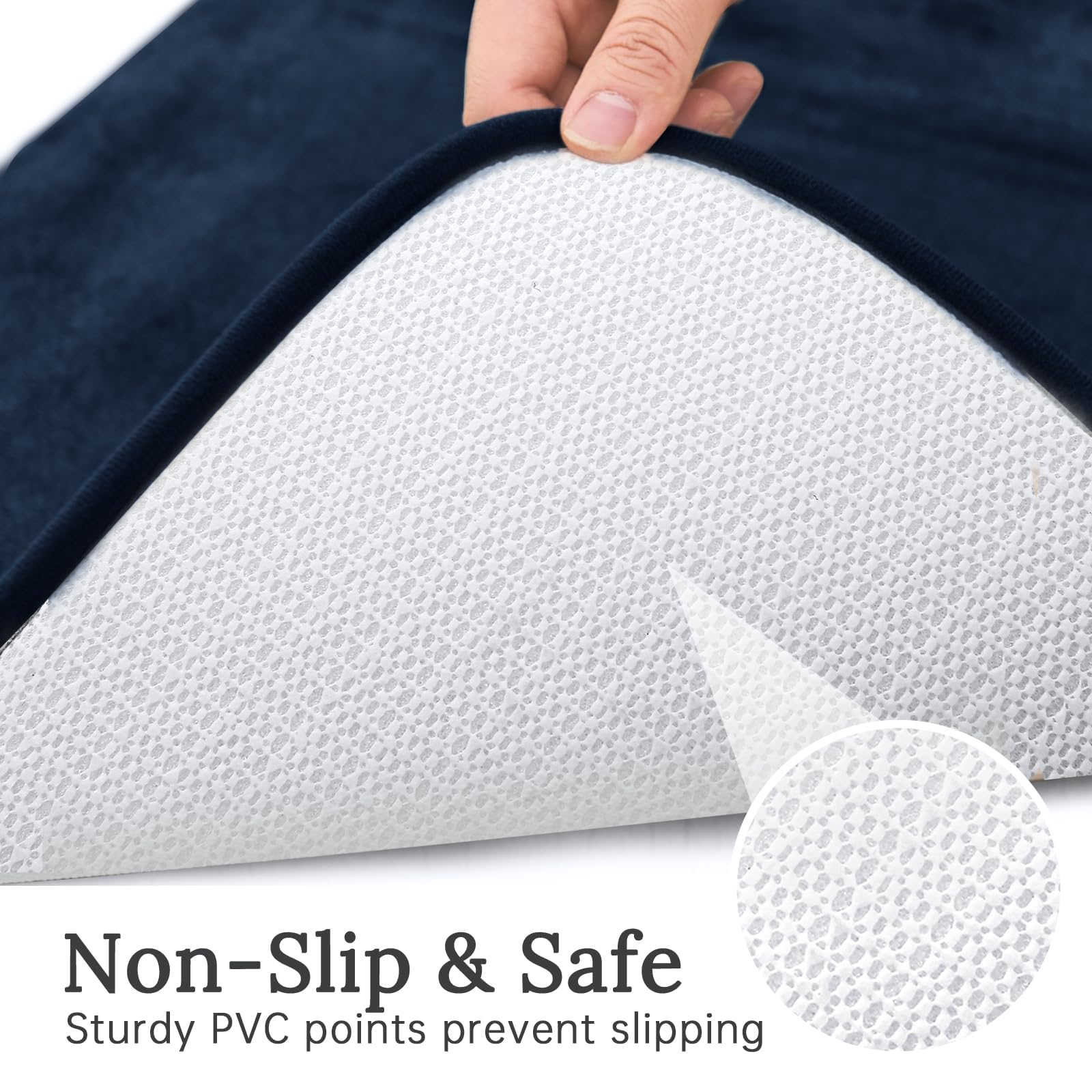 Bathroom Rugs Sets 3 Piece, Ultra Soft Velvet Memory Foam Bath Rugs, Non-Slip & PVC Backing Bathroom Mat Set, Washable Quick Dry Bathroom Rug
