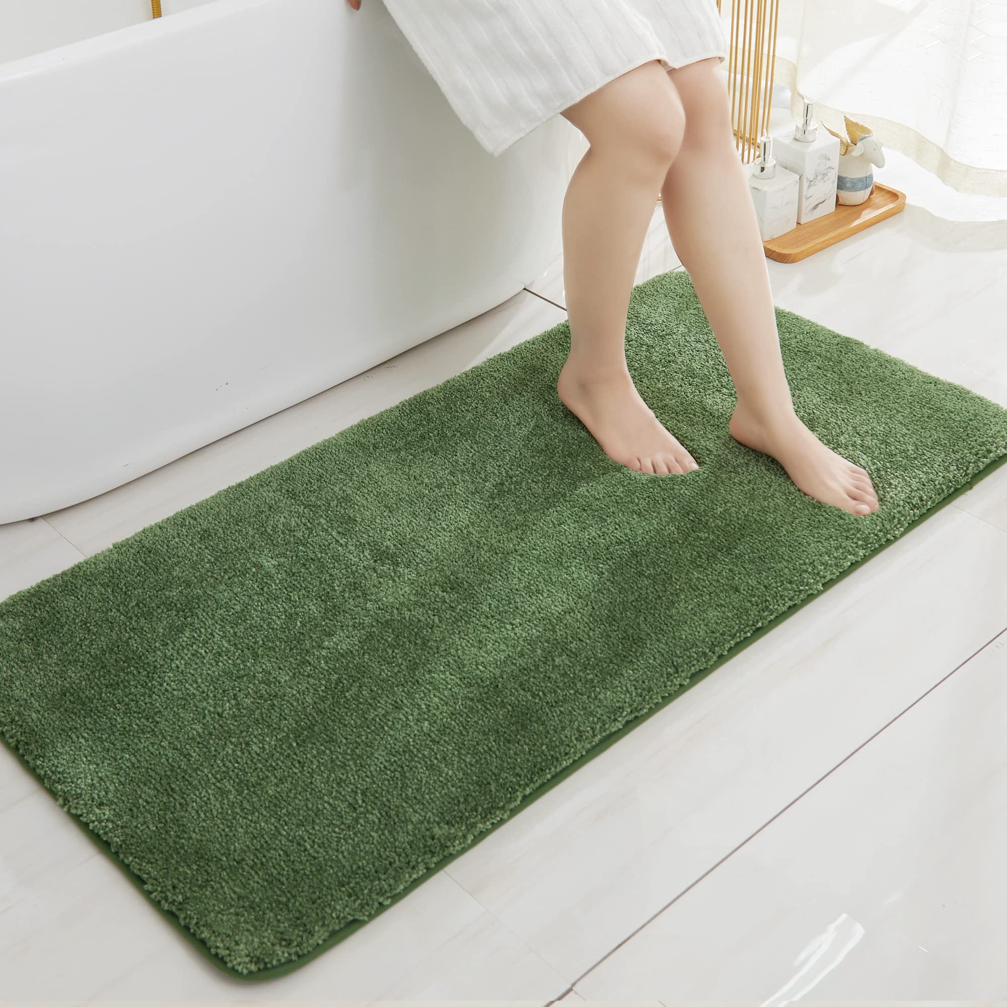 Extra Thick Bath Rugs for Bathroom - Anti-Slip Bath Mats Soft Plush Yarn Shaggy 100% Strong Mirco Polyeste Mat Living Room Bedroom Mat Floor Water Absorbent