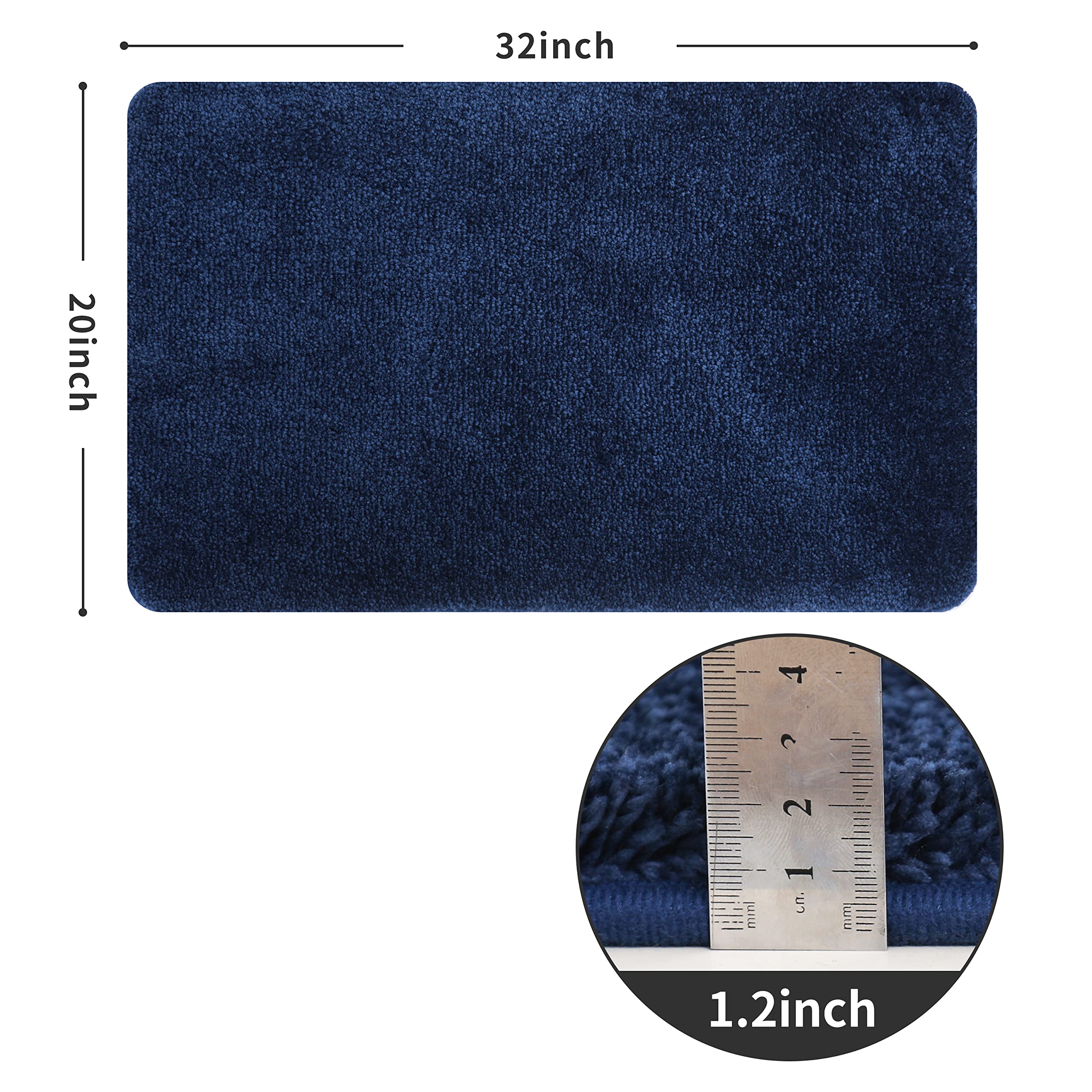 Extra Thick Bath Rugs for Bathroom - Anti-Slip Bath Mats Soft Plush Yarn Shaggy 100% Strong Mirco Polyeste Mat Living Room Bedroom Mat Floor Water Absorbent