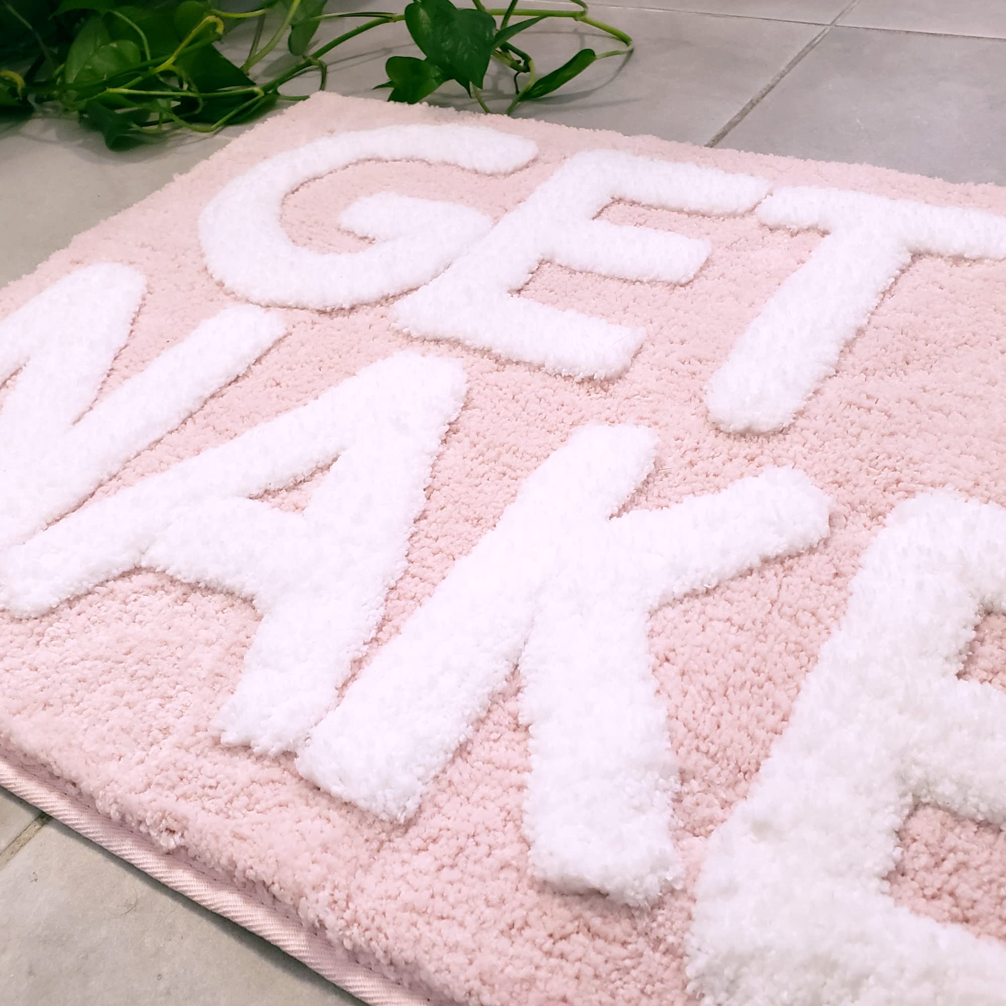 Get Naked Bath Mat for Bathtub - Cute Bath Rugs for Apartment Decor - Bath Mats for Bathroom as Shower Floor Mat - Tufted Gray and White Bathroom Rug - 31" x 20"