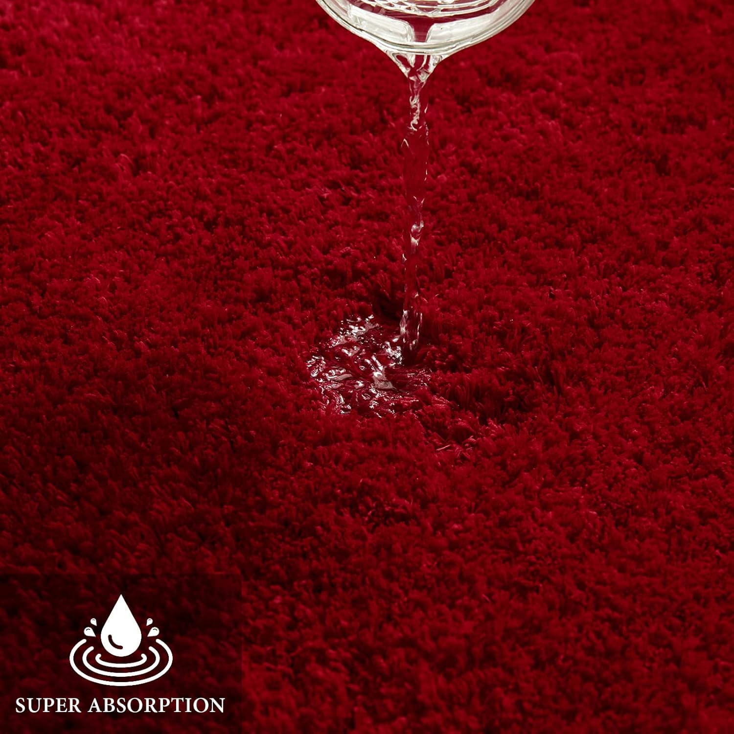 Pink Bathroom Rugs Sets 2 Piece - Absorbent Bath Mats Set Made of Thick Fluffy Microsiber for Bathroom Floor, Tub or Entryway, Non Slip Rubber Backside