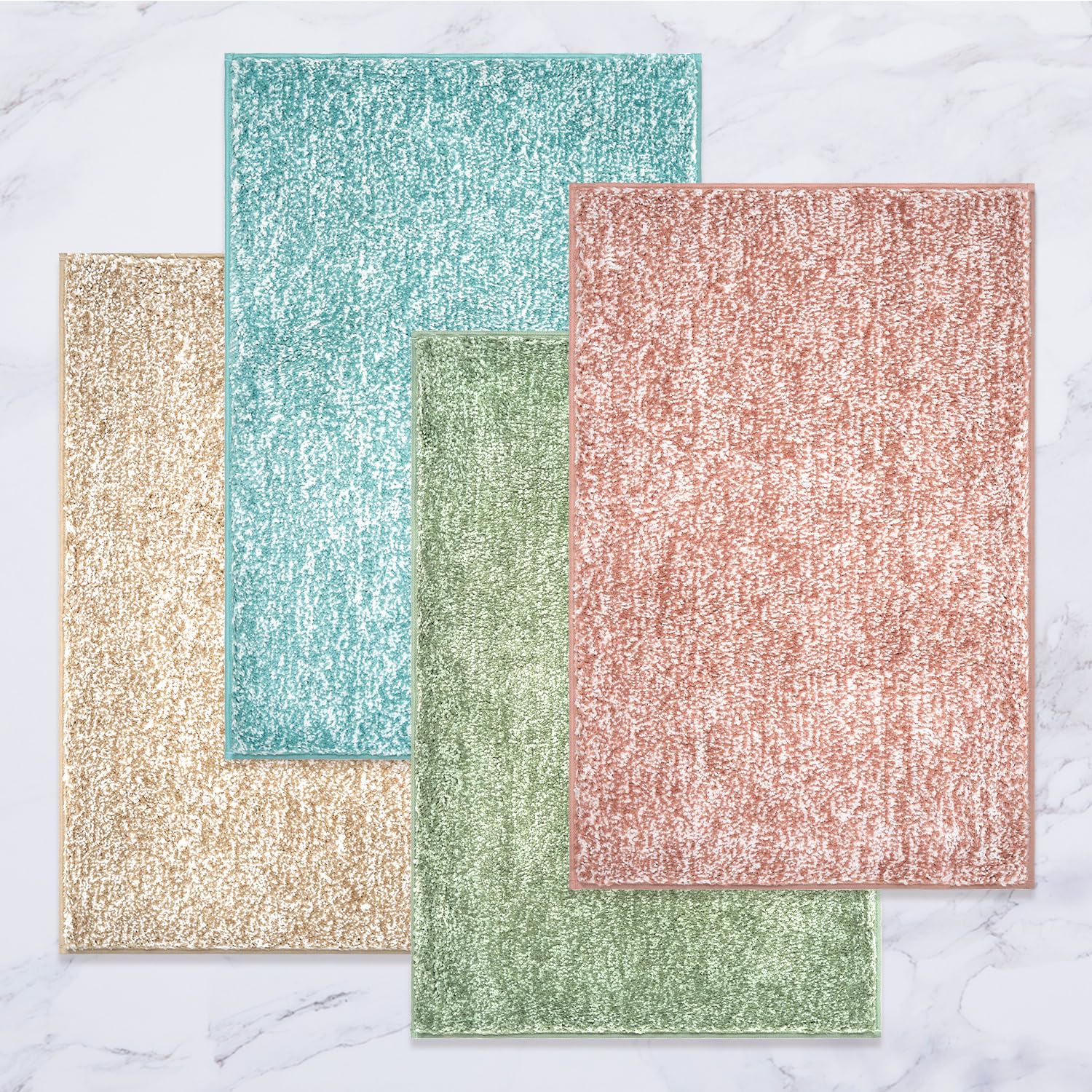 Melange Tufted Bathroom Rugs , Water Absorbent Soft Bath Mat for Bathroom Floor, Non Slip & Washable Shower Mat, Room Accessories Microfiber Bathroom Mat