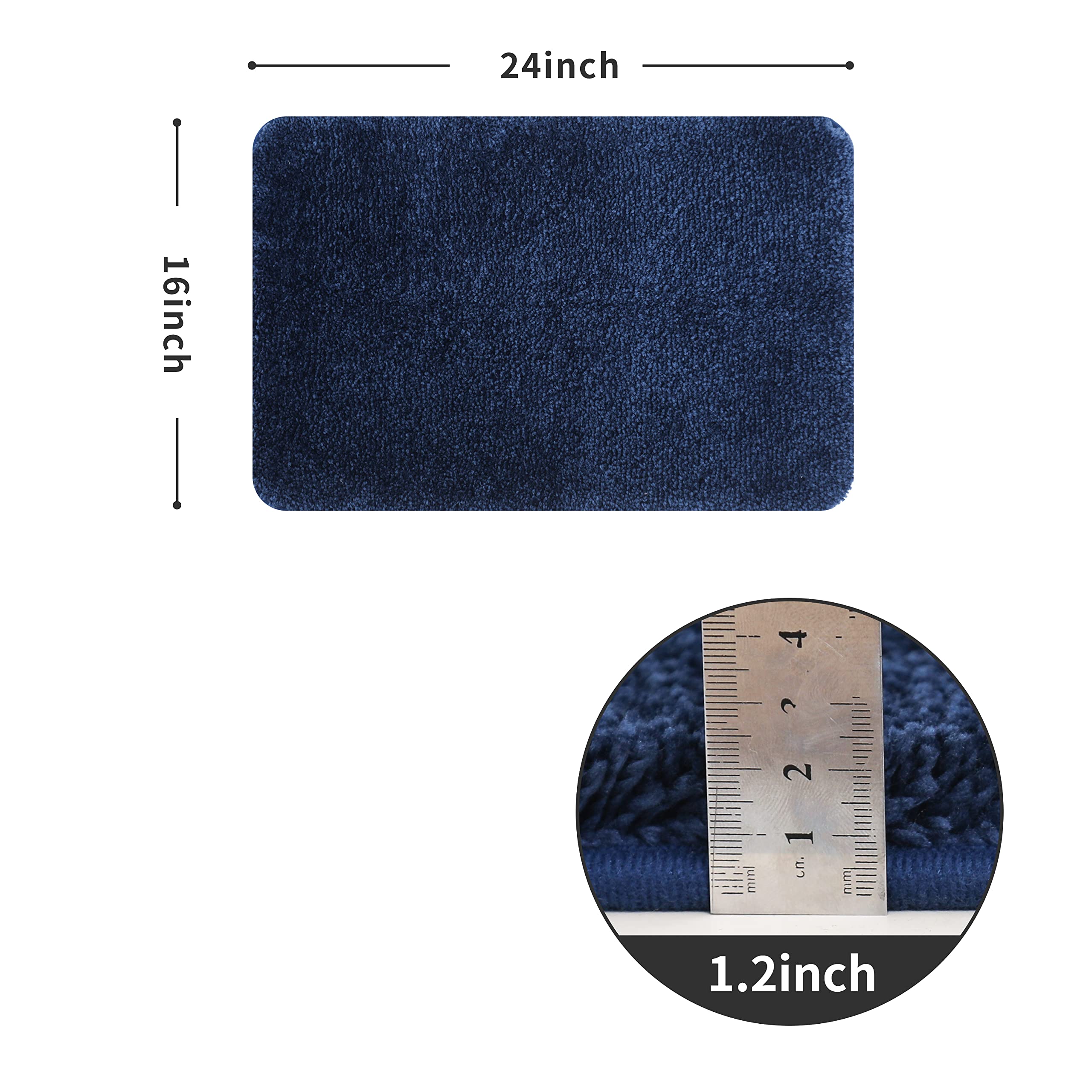 Extra Thick Bath Rugs for Bathroom - Anti-Slip Bath Mats Soft Plush Yarn Shaggy 100% Strong Mirco Polyeste Mat Living Room Bedroom Mat Floor Water Absorbent