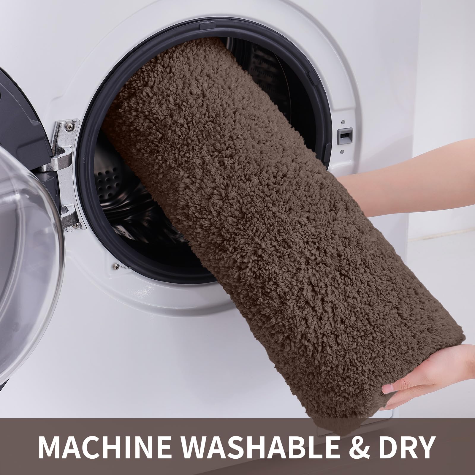 Bathroom Rug Mat, Shaggy Soft and Absorbent Bath Rug, Non Slip, Thick Plush Machine Washable Bath Mat for Bathroom, Shower, and Tub