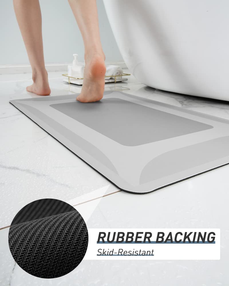 改SIXHOME-Bath Mat Rug-Quick Dry Absorbent Rubber Backed Bathroom Mat Thin Bathroom Rugs Fit Under Door-Bath Mats for Bathroom Floor Mat in Front of Sink-Shower Rug for Bathroom 17"X27.5"