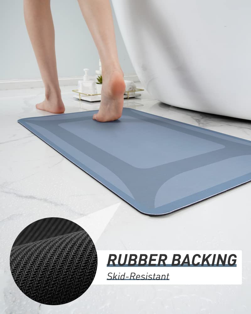 Bath Mat Rug-Quick Dry Absorbent Rubber Backed Bathroom Mat Thin Bathroom Rugs Fit Under Door-Bath Mats for Bathroom Floor Mat in Front of Sink-Shower Rug for Bathroom